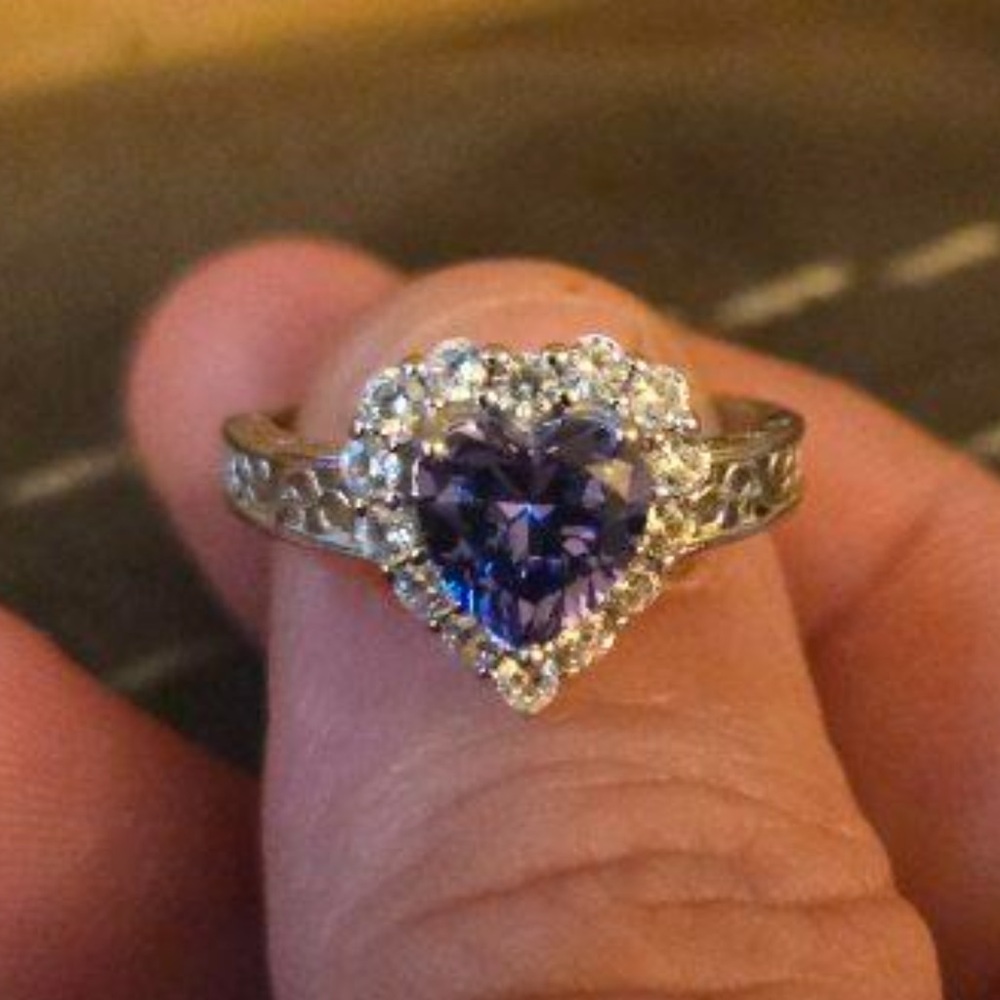 Twilight Blue Heart Ring Size 8. Never Been Worn